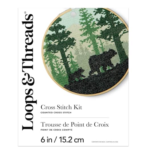 6" Silhouette Bear Counted Cross Stitch Kit by Loops & Threads®
